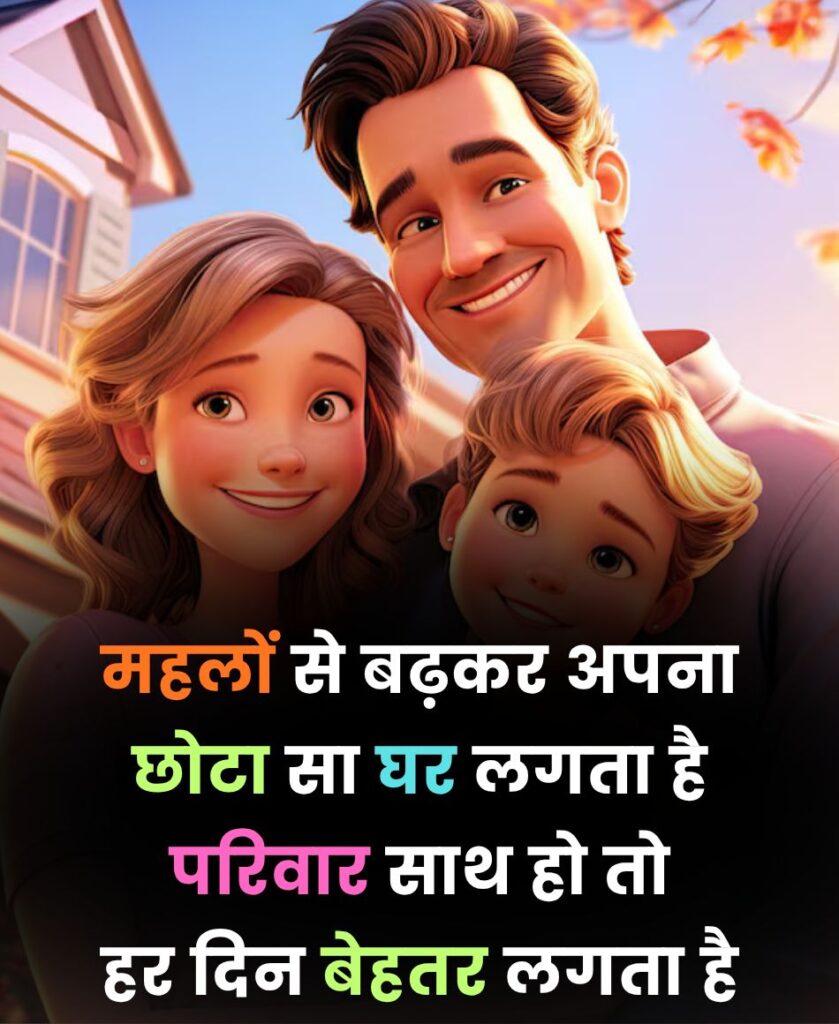महलों से बढ़कर अपना छोटा सा घर लगता है परिवार साथ हो तो हर दिन बेहतर लगता है